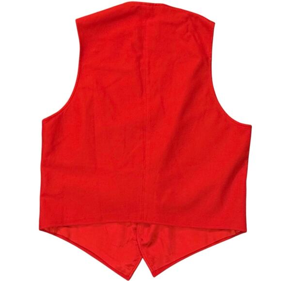 Vintage 80s Pendleton USA Men’s Size Small Red Vest with Button Down Pointed Hem - Picture 5 of 6